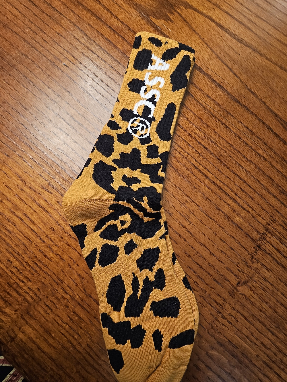 Anti Social Social Club Leopard Crew Socks - Mustard & Black